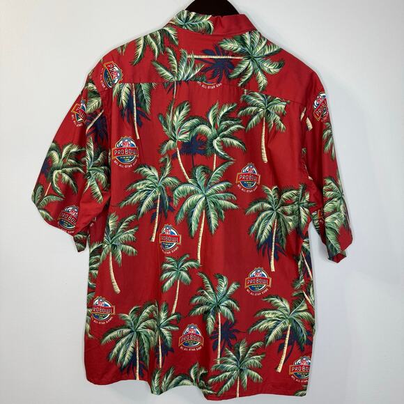 Reyn Spooner Pro Bowl 2005 Hawaiian Aloha Shirt Red Hawaii NFL Football XL - Picture 7 of 11